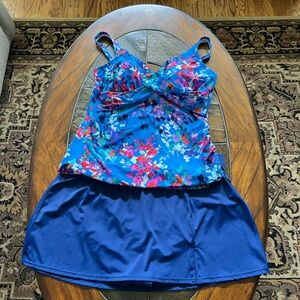 Bal Harbour Swim  2 Piece Tankini Swimsuit with Swimskirt Set